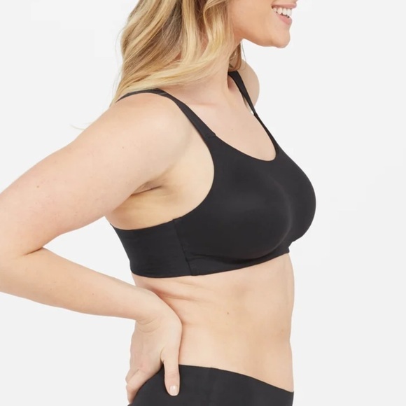 NWT Spanx Brallelujah Lightly Lined Tank Bralette in Black - Picture 2 of 6
